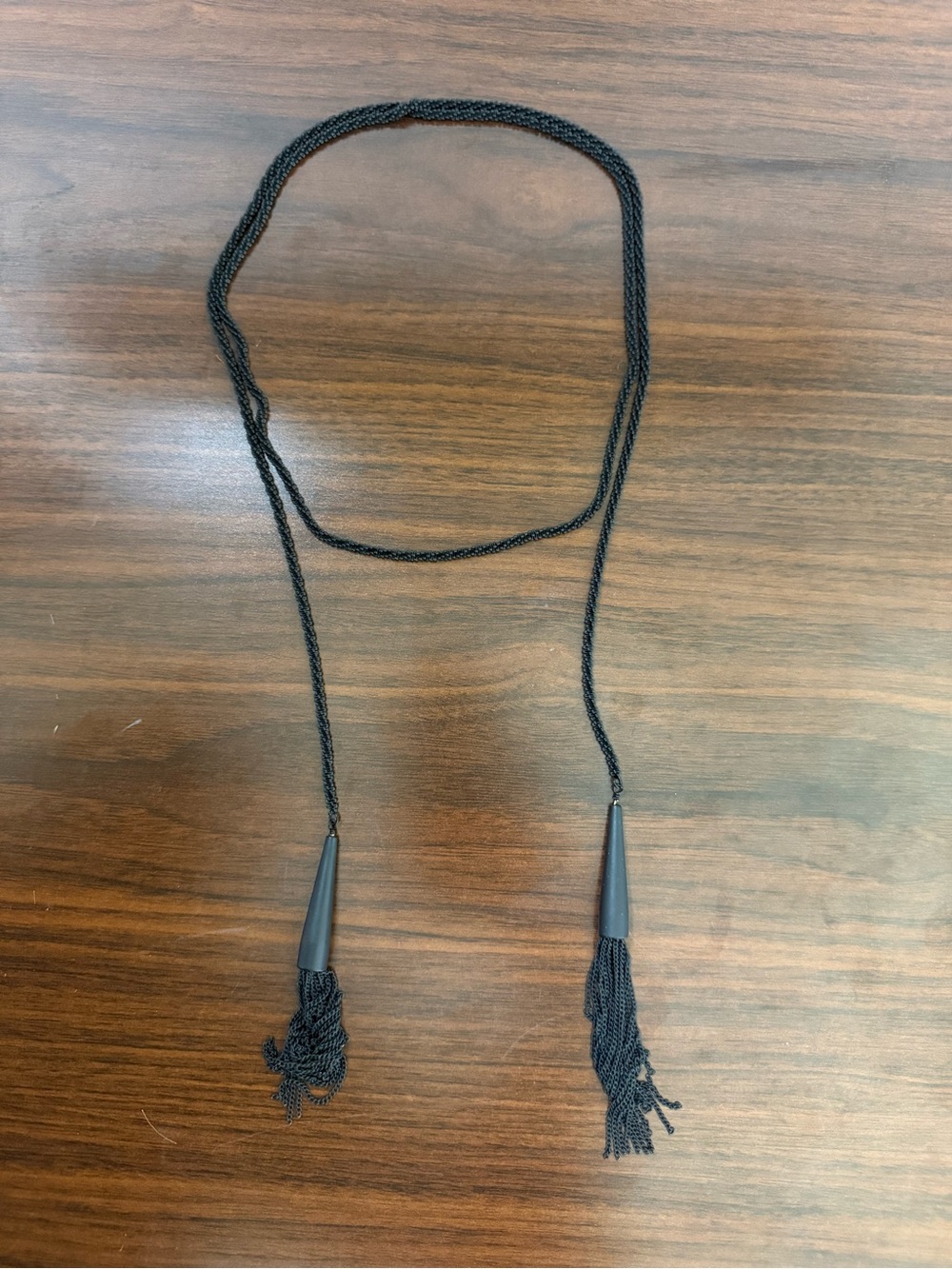 Kendra Scott “Phara” Lariat Necklace in Black Matte - Picture 2 of 4